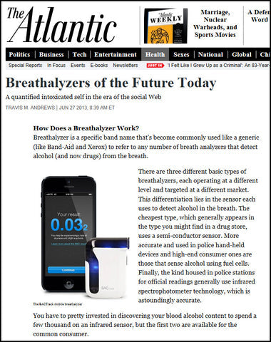 BACtrack Mobile Called "Breathalyzer of the Future" in The Atlantic