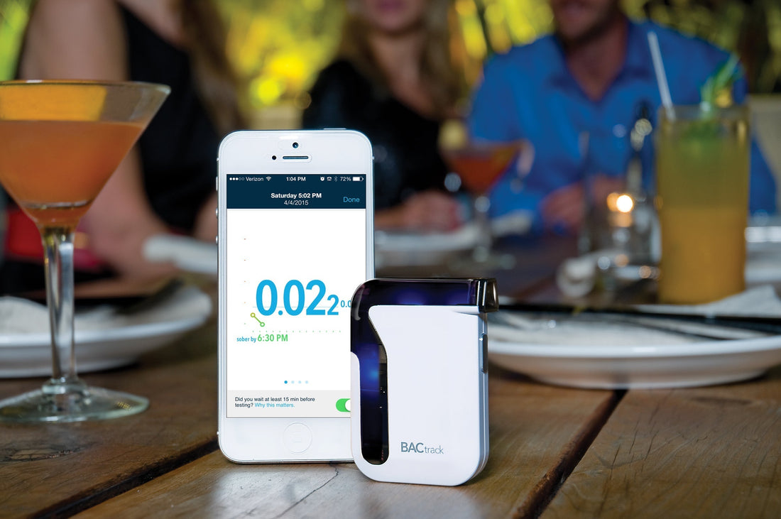 BACtrack breathalyzer with drinks