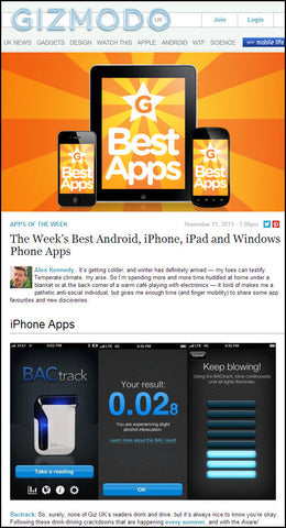 BACtrack App Makes Gizmodo UK's Best Apps List