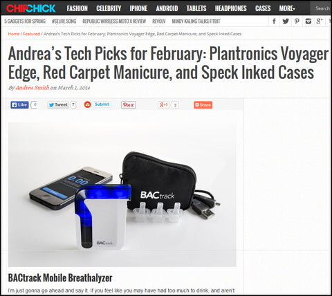 BACtrack Mobile Breathalyzer: a Top Tech Pick by Chip Chick
