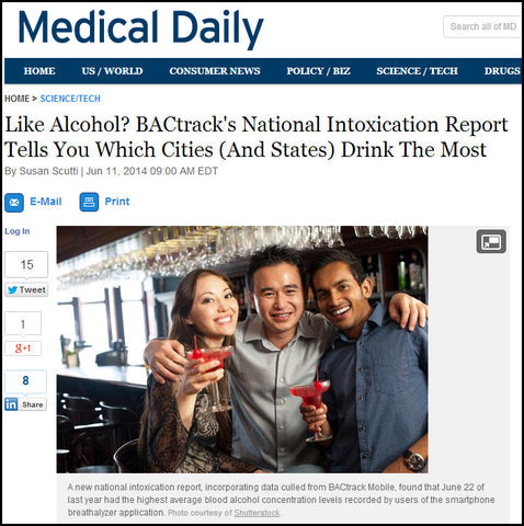 Medical Daily Analyzes BACtrack Consumption Report